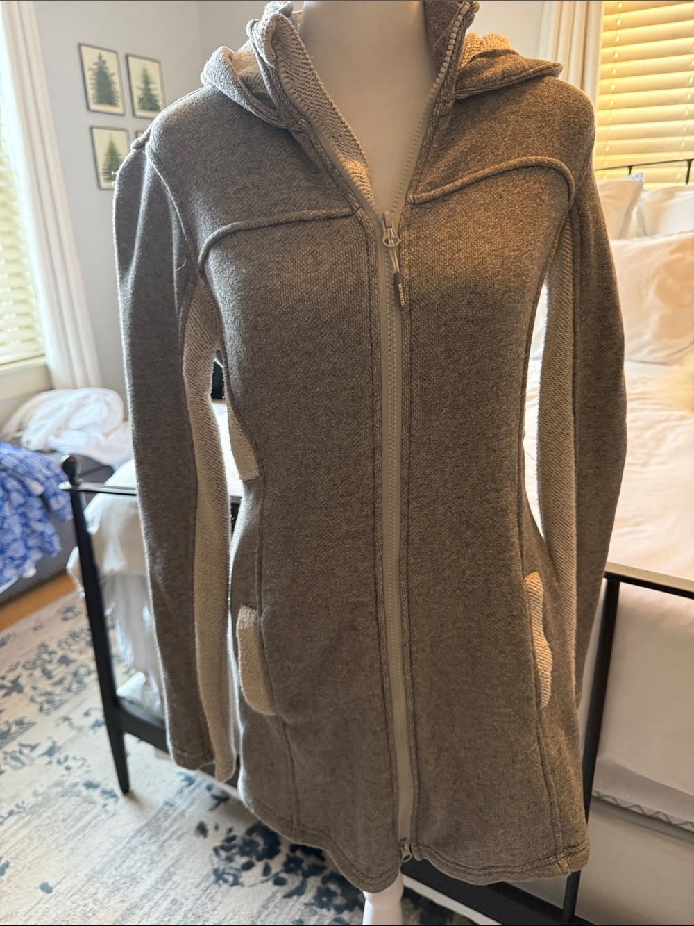 Mondetta Hooded Zip-Front Jacket Grey/Ivory